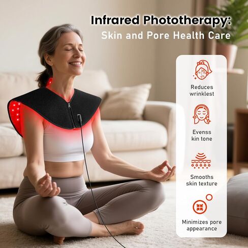 Viconor Red Light Therapy for Body, Infrared Light Therapy for Neck and Shoulder at Indoor, Neck Massager, Pain Relief, 194 LEDs, 660nm & 850nm, 30W High Power in Saudi Arabia