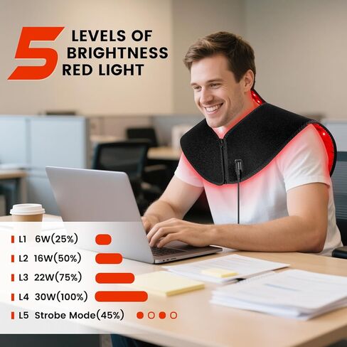 Viconor Red Light Therapy for Body, Infrared Light Therapy for Neck and Shoulder at Indoor, Neck Massager, Pain Relief, 194 LEDs, 660nm & 850nm, 30W High Power in Saudi Arabia