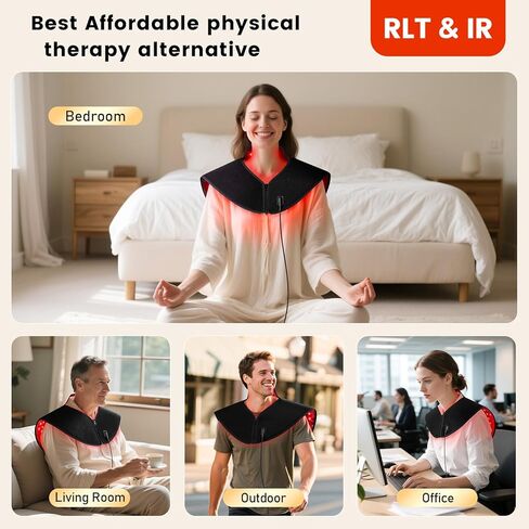 Viconor Red Light Therapy for Body, Infrared Light Therapy for Neck and Shoulder at Indoor, Neck Massager, Pain Relief, 194 LEDs, 660nm & 850nm, 30W High Power in Saudi Arabia