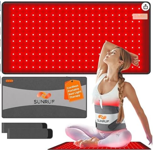 العلاج بالضوء الأحمر للجسم، وسادة علاج ضوئي محمولة كبيرة بقدرة 10000 مللي أمبير في الساعة، علاج بالأشعة تحت الحمراء 660 و850 نانومتر للخصر الخلفي ومفاصل الركبة والكتف، للاستخدام المنزلي في الهواء الطلق، هدايا للنساء والرجال (24.5 بوصة × 13 بوصة) in Kuwait