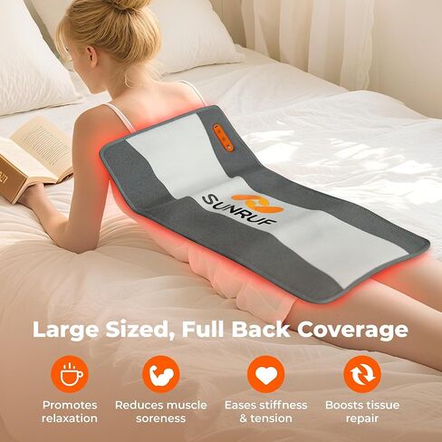 العلاج بالضوء الأحمر للجسم، وسادة علاج ضوئي محمولة كبيرة بقدرة 10000 مللي أمبير في الساعة، علاج بالأشعة تحت الحمراء 660 و850 نانومتر للخصر الخلفي ومفاصل الركبة والكتف، للاستخدام المنزلي في الهواء الطلق، هدايا للنساء والرجال (24.5 بوصة × 13 بوصة) in Kuwait