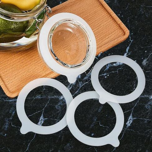2Pcs White Silicone Jar Gaskets Replacement Rubber Seals Rings Sealing Rings for Mason Jar Lids Airtight Leak-Proof Canning Silicone Fitting Seals Canning Lids (3.75 Inch) in Kuwait