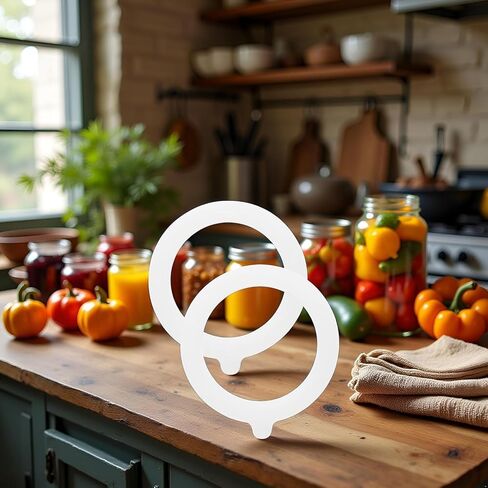 2Pcs White Silicone Jar Gaskets Replacement Rubber Seals Rings Sealing Rings for Mason Jar Lids Airtight Leak-Proof Canning Silicone Fitting Seals Canning Lids (3.75 Inch) in Kuwait