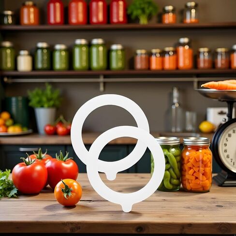 2Pcs White Silicone Jar Gaskets Replacement Rubber Seals Rings Sealing Rings for Mason Jar Lids Airtight Leak-Proof Canning Silicone Fitting Seals Canning Lids (3.75 Inch) in Kuwait