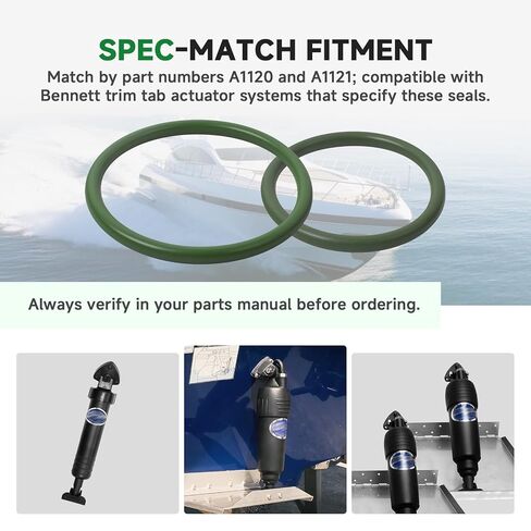 طقم مكون من 4 قطع على شكل حلقة دائرية، A1120 A1121، متوافق مع مشغلات Bennett Trim Tab، مطاط FKM Fluoro الأخضر المحسن، مجموعة بديلة لإصلاح التسريبات الهيدروليكية in Kuwait