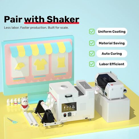 جهاز هزاز ومجفف مسحوق أوتوماتيكي DTF مقاس 13 بوصة من InkSonic، يدعم عمليات النقل حتى 13 بوصة، متوافق مع طابعات A3 وA4 DTF، فرن معالجة 3 في 1 مع طلاء مسحوق تلقائي، معالجة ولف in Kuwait