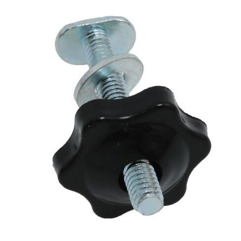 يوكاتا فضي 1/4"-20 T مسامير المسار T-Track 2 بوصة مسامير طويلة 1/4" مقابض نجمة سوداء وغسالات لتركيبات النجارة وأجهزة التثبيت 8 مجموعة in Saudi Arabia