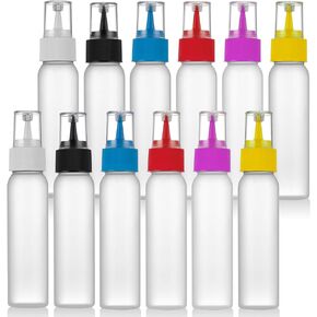 12pcs 1 oz Icing Bottles for Cake Writing Icing, Small Squeeze Bottles for Cookie Icing, Mini Condiment Squeeze Bottles for Cookie Decorating