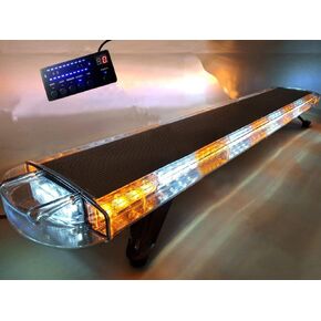 43.3" 80W Amber 80 LED Strobe Light Emergency Flashing Strobe Bar Bar 21 Modes Fash Waterproof with Control Switch Digital Display for 12V- 24V Truck Vehicle (Amber, 43")