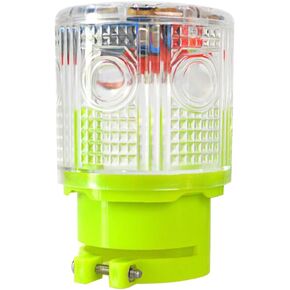 Aolyty Solar Strobe Warning Light 360 Degree Super Bright IP48 Waterproof for Construction Traffic Dock Marine Light Control Flashing (Blue)
