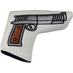 Limited Edition Shooter Pistol - Golf Putter Headcover Quality PU Leather Magnetic Closure for Blade Style Putters