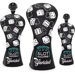 Golf Club Covers Lucky 777 Blade Putter Headcover Golf Driver Covers Fairway Wood Headcover Hybrid Head Cover Blade Putter Cover Leather 3 Wood Headcovers Golf Headcovers for All Brand
