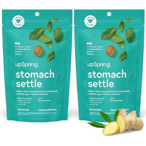 Upspring Stomach Settle Nausea Relief Drops - Fast-Acting Pregnancy Nausea Relief & Morning Sickness Relief with Ginger, Lemon, Spearmint, Honey & B6, Lemon-Ginger-Honey Flavor, 28 Drops
