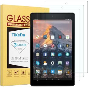 [3-Pack Screen Protector for Amazon Kindle Fire HD 8 (2018/2017/2016 Release) Hard Tempered Glass/HD/9H Hardness High Definition Clear-Not Fit Fire HD 8 2020