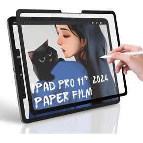 Like Paper Screen Protector iPad Pro 11-Inch 2024 M4 Removable for iPad Pro 11 Matte Screen Protector Anti-Glare Reusable Drawing like on Paper
