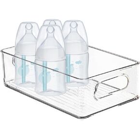 Baby Bottle Organizer, Plastic Storage Center for Baby Bottles and Food Jars, Portable Nursery Storage Plastic Baby Organizer, Convenient Storage Center for Kitchen Cabinet, Refrigerator & Countertop