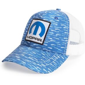 Mopar Logo Custom Trucker Hat - Structured Six Panel - Blue/White