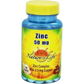 Zinc 50mg - Vegetarian Nature's Life 100 Tabs | Pack of 2 in Kuwait