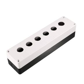 uxcell Push Button Switch Control Station Box 22mm 6 Button Hole Waterproof White and Black