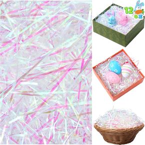 JOYIN 12oz (340g) Easter Iridescent Plastic Grass, Sparkly Shredded Paper for Easter Egg Hunt, Basket Stuffer & Package Fillers, Party Decoration Favors, Gift Bag Box Wrapping Supplies in Saudi Arabia