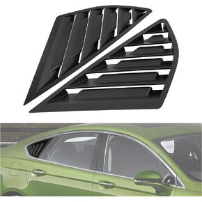 HECASA فتحات النوافذ الجانبية متوافقة مع 2013-2018 Ford Fusion/Mondeo Air Vent Scoop Shades Cover Blinds Trim ABS Plastic Carbon Fiber Color 2PCS