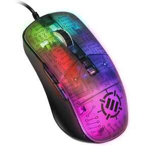 ENHANCE Voltaic 2 Gaming Mouse - Unisex, Wired, 7 Programmable Buttons, 7000 DPI, 13 Color Modes, Ergonomic Design, USB Plug & Play
