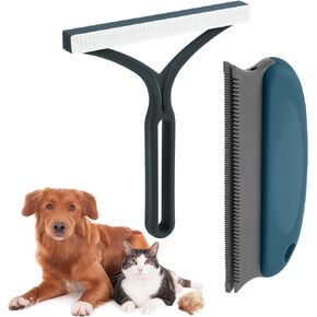 Amaxiu 2PCS Pet Hair Remover Brush, Dog Cat Lint Remover Carpet Hair Removal Tool Cat Fur Remover Comb Fast Lint Remover Tool for Furniture Couch Clothes Car (Dark Blue)
