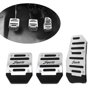 3 PCS Car Manual Transmission Brake Pad Cover, Waterproof Anti-Slip Metal Vehicle Accelerator Pedal Decoration, Universal Durable Automotive Safty Accessories for Truck SUV Car (Red)