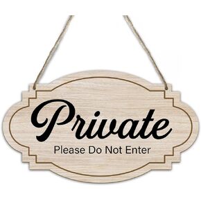 Private Please Do Not Enter No Soliciting Please Don't Disturb Rustic Wood Sign Hanging Plaque for Front Door Bedroom Sign Home Sign Wooden Hanging Decor Home Decor 5.9 X 10.2 Inches -DH118