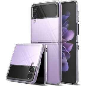 حافظة Ringke رفيعة متوافقة مع هاتف Samsung Galaxy Z Flip 3، جهاز كمبيوتر صلب وشفاف ورفيع ممتاز مع غطاء هاتف واقٍ غير قابل للانزلاق لهاتف Z Flip3 5G (2021) - شفاف