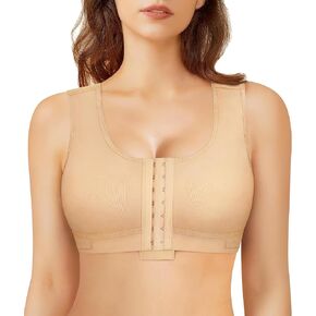 BRABIC Women Front Closure Post Surgery Compression Everyday Bras for Mastectomy Support with Adjustable Straps Wirefree