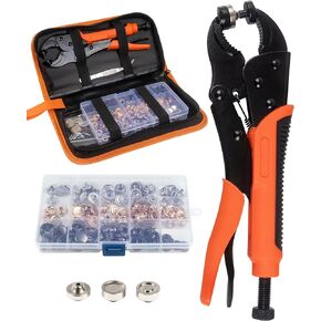 Big Teeth Heavy Duty Snap Buttons Kit,Snap Fastener Tool Adjustable Snap Setter Tool Includes 15 Sets Snaps for Golf Cart Cover, Replacing Metal Snaps, Repairing Golf Bag, Boat Cover Canvas, Sewing