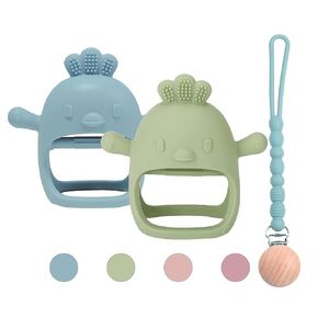 3 Packs Baby Teether Toy for 0-6 6-12 Months,Hold & Wear,BPA Free,Food Grade Silicone Teething Mitten, Anti Dropping Wrist Hand Teethers Baby Chew Toys for Sucking Needs(Blue & Green)