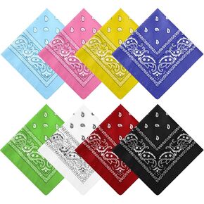 Handepo 16 Pcs Paisley Pattern Bandanas Unisex Head Wrap Square Cowboy Scarf Neckerchief for Western Cowboy Cowgirl Party