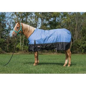 Weaver Leather Economy Turnout Horse Blanket - Waterproof Ripstop- Polyester Fiber Fill, 600D, Blue, 81"