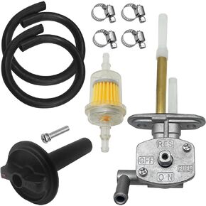 M MATI Fuel Tank Switch Valve with Lever Assy Replacement for Kawasaki Prairie 400 KVF400 1999-2002 51023-1254 92077-109, Fuel Petcock Switch Shutoff Valve
