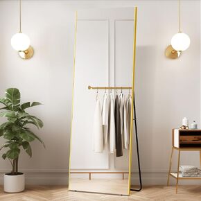 brisafe 71"x24" Nano Full Length Mirror, Ultra Light Shatterproof Oversized Full-Body Mirror with Aluminum Alloy Frame for Home Gym, Wall-Mounted Large Mirror, Hanging Leaning or Standing, Gold
