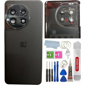 for Oneplus 11 Back Glass Cover with Camera Glass Lens and Tape Parts Replacement for OnePlus 11 5G All Versions +Tools (Eternal Green)