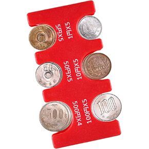 Japanese Yen Coin Holder Hard Case Organizer and Storage for Coins Rectangle JPY Coin Organiser and Dispenser, Plastic Coin Sorter Wallet (orange)