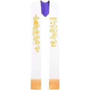 BLESSUME Reversible Stole Chasuble Vestment Priest Lamb Embroidered Overlay stole