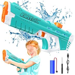 Electric Water Gun for Kids & Adults, Automatic Suction Water Gun with up to 35 Ft Long Range, Summer Outdoor Squirt Gun Toys for Boys Girls Swimming Pool Party Beach Activity (Green) in Kuwait