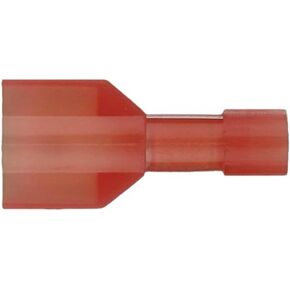 Install Bay RNMD250F Fully Insulated Nylon Male Connector 22/18 Gauge .250, Red (100-Pack)