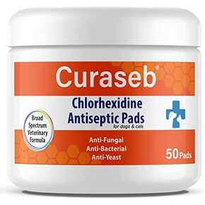 Curaseb Medicated Topical Wipes for Dogs & Cats - Relieve Skin Issues, Hot Spots & Acne - 50 Wipes