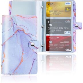 Hennaja Business Card Organizer,Business Card Holder Book Case PU Leather Organization Binder Name ID Card Holder for Men & Women, Up to 192 Cards Capacity(1-Vintage Map)