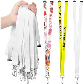 Pack of 30 Sublimation Lanyards Blank Breakaway Lanyard with Detachable Buckle White Heat Transfer Lanyards for Custom Lanyard Personalized Lanyards Bulk
