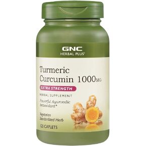 GNC Herbal Plus Turmeric Curcumin 1000mg Extra Strength, 120 Caplets, Provides Antioxidant Support