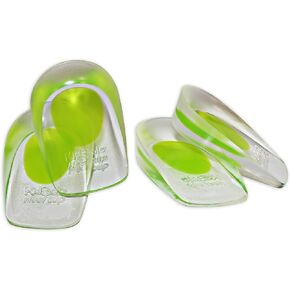 2 Pack - KidSole Shock Absorbing Lightweight Gel Heel Cups For Kid's With Sensitive Heels, Heel Spurs, Plantar Fasciitis, or Ankle Pain (Green Toddlers Size 11-2)