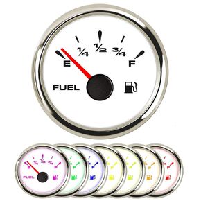 52mm 0-190ohm, 240-33ohm, 240-30ohm, 0-180ohm, 10-180ohm Full Range Universal Digital Fuel Level Gauge Meter 7 Color Backlight 12V/24V