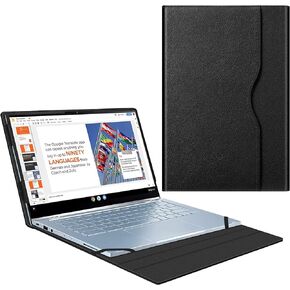 Fintie Sleeve Case for 14" ASUS Chromebook Flip C433TA / ASUS Chromebook C425 / Lenovo Yoga Slim 7 14IIL05 / Dell Latitude 7410 7420 - Premium PU Leather Portfolio Book Cover, Black