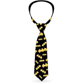 Necktie Standard - Bat Signal-1 Scattered Black Yellow